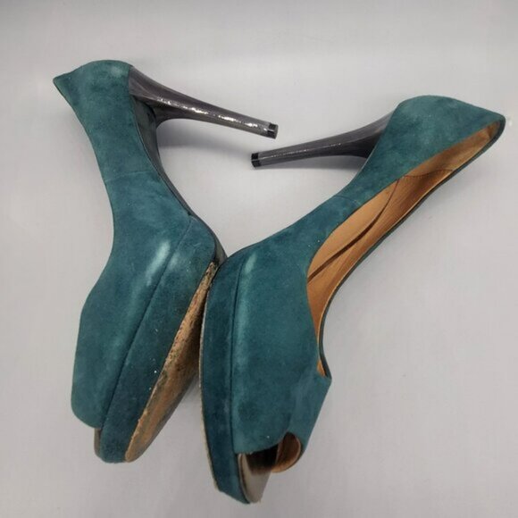 Coach Selma Suede Peep Toe Pumps - Picture 6 of 14